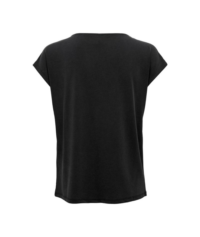 Camiseta Only Onlfree Life Mod.V-Neck Preto Mulher