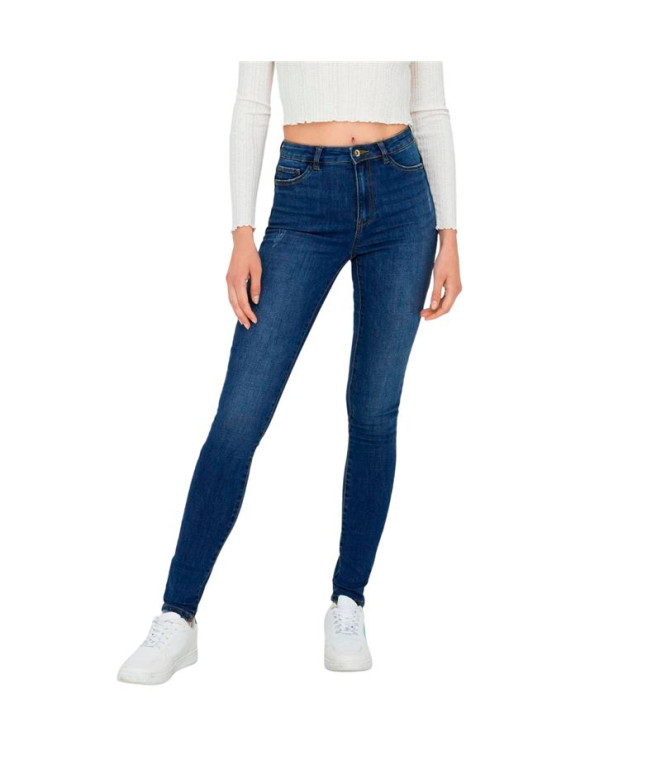 Calça Only Onlrose Skinny Gua192 Medium Blue Denim Mulher