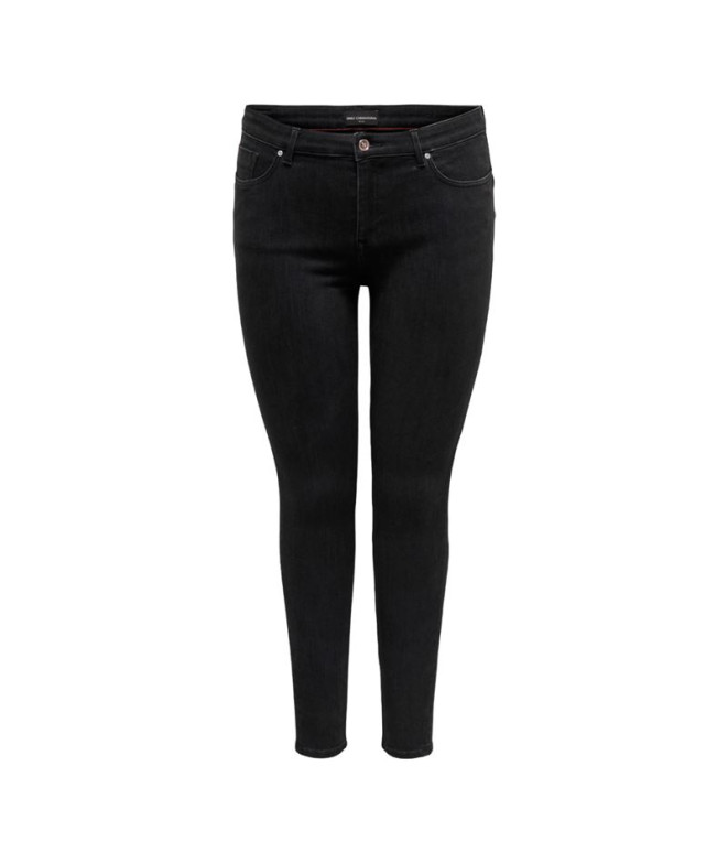 Calça Only Carpower Mid Ph Up Rea3659 Black Denim Mulher