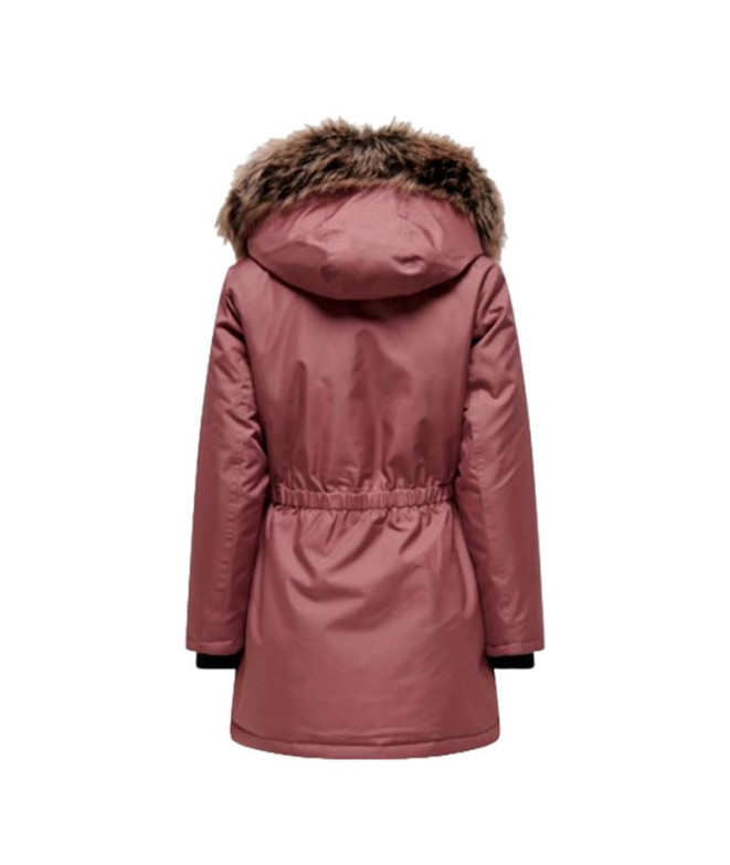 Casaco Only Onliris Fur Inverno Rosa Marrom Mulher