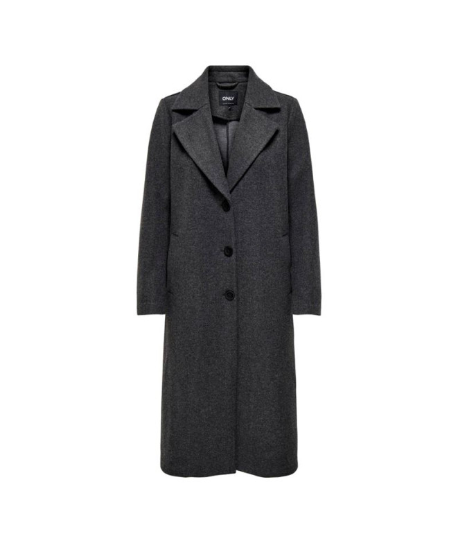Chaqueta Only emma Life Reg. Long Coat Dark Grey Melange Mujer
