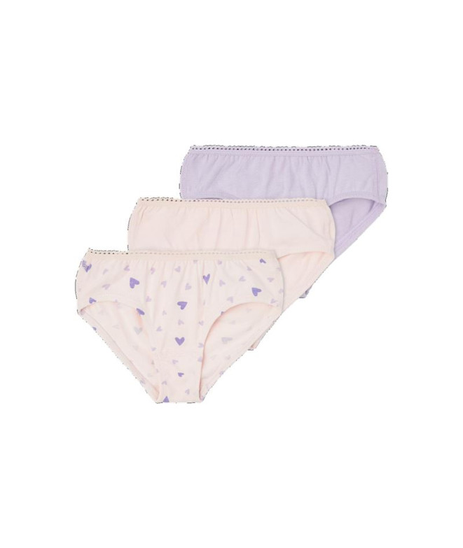 Culottes name it briefs 3P rely Pink Heart Barely Pink Enfant