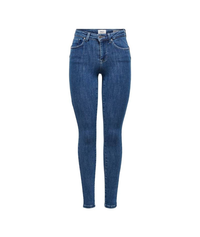 Jeans Only power Mid Push up Jeans Skinny Dark Blue Blue Denim Femme