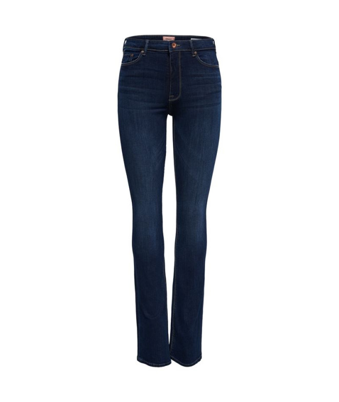 Jeans Only paola Flare Bb Dark Blue Denim Mulher