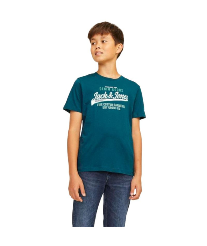 Camiseta Jack and Jones elogo Oneck 2Col 24/25 Deep Teal Infantil