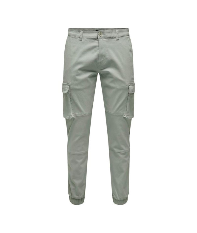 Calça Only & Sons cam Stage Cargo Cuff Life 6687 Ferro forjado Homem