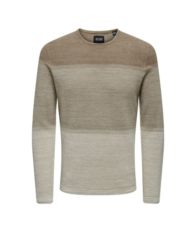 Sudadera Only & Sons panter 12 Struc Hombre Chinchilla