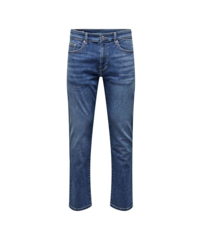 Denim Only & Sons trama Reg. Mb 6755 Mat Medium Blue Denim Homem