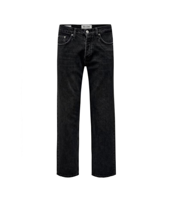 Jeans Only & Sons edge Straight Black Black 6985 Tai Black Denim Homme