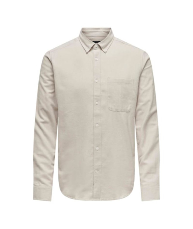 Camisa Only & Sons gudmund Slim 1-Pkt Solid Silver Lining Hombre
