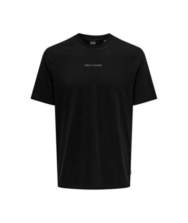 Camiseta Only & Sons levi Life Reg Text Black Hombre