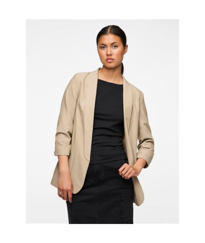 Chaqueta Pieces bosella 3/4 White Pepper Mujer