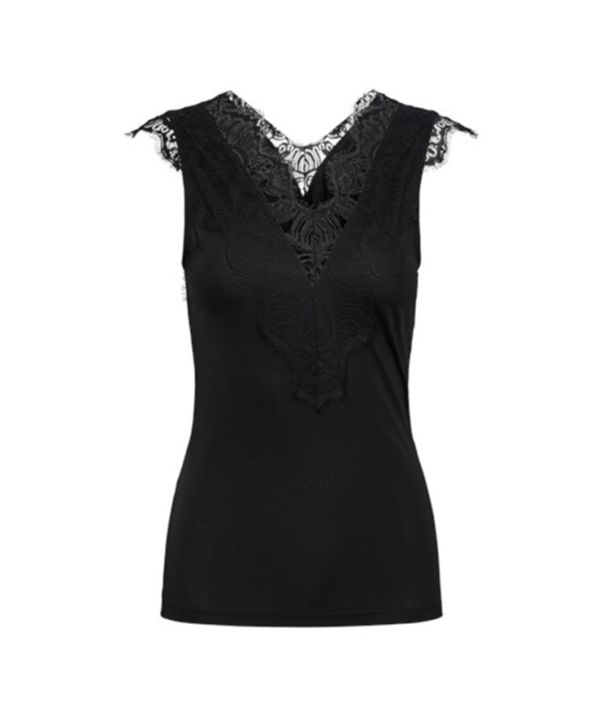 Camiseta Pieces ilu Sl Preto Mulher