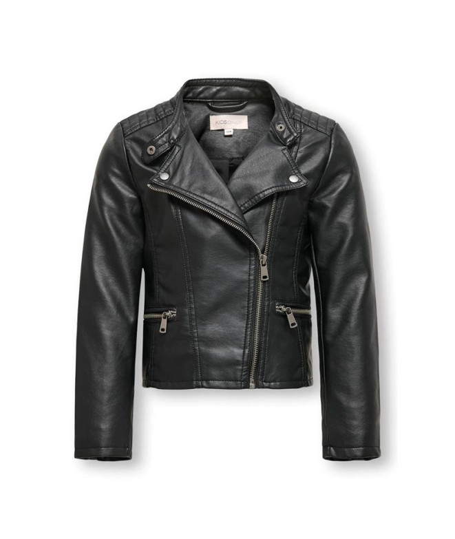 Casaco Só Biker Faux Leather Preto Mulher