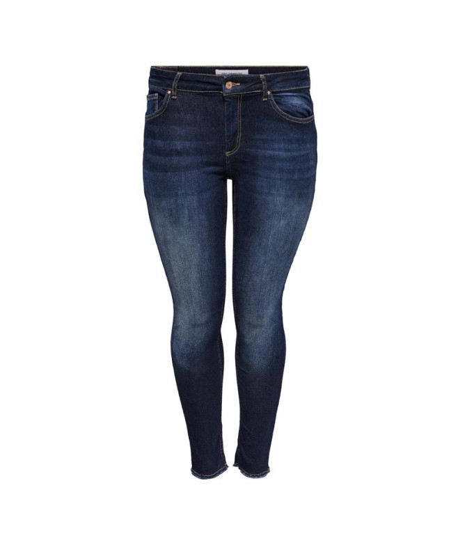 Only Carwilly RegAnkRea4342 Jean en denim bleu foncé Femme