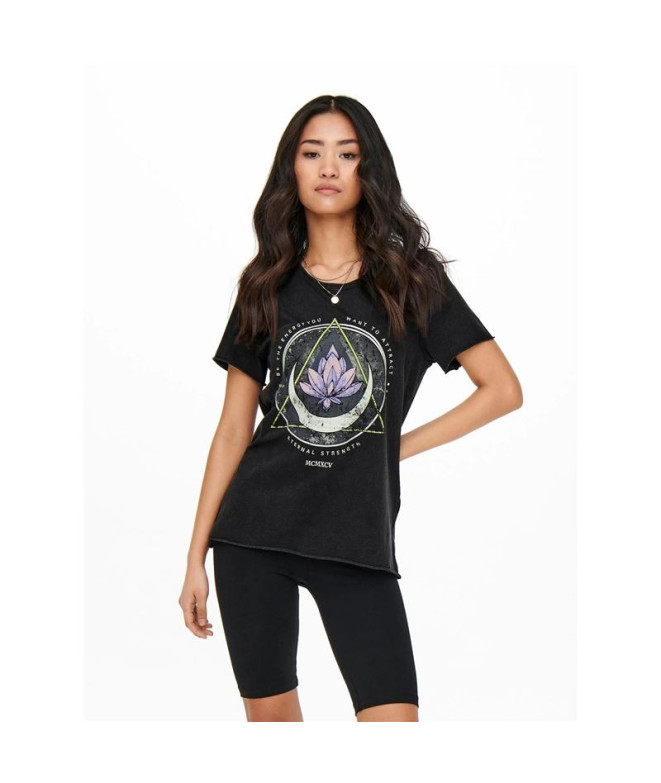 Camiseta Only lucy Reg S/S Preto Mulher