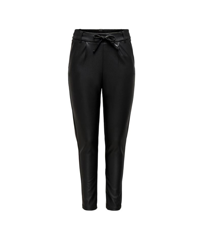 Pantalon Only poptrash Life Easy Coated Black Femme