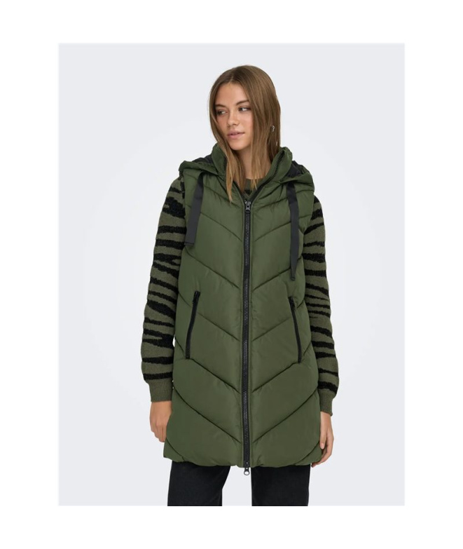 Chaleco Only Acolchado Padded Forest Night Mujer