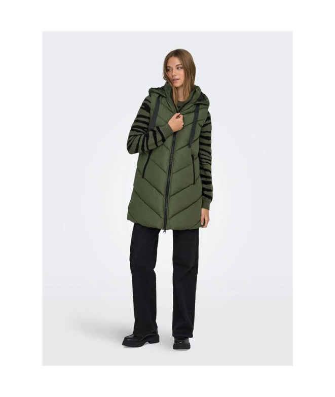 Chaleco Only Acolchado Padded Forest Night Mujer