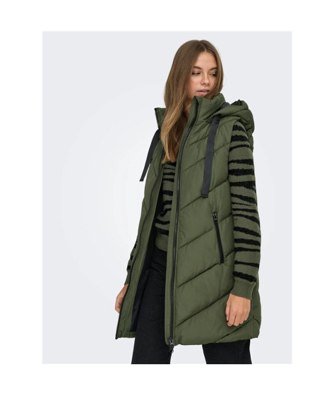 Chaleco Only Acolchado Padded Forest Night Mujer