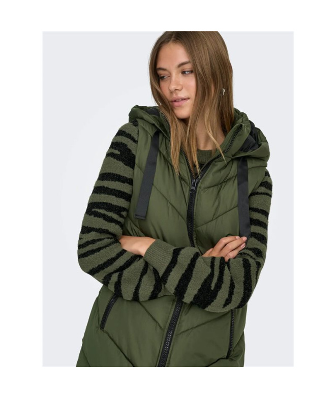 Chaleco Only Acolchado Padded Forest Night Mujer