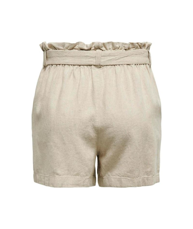 Pantalons Only Lino Mw Linen Oatmeal Femme
