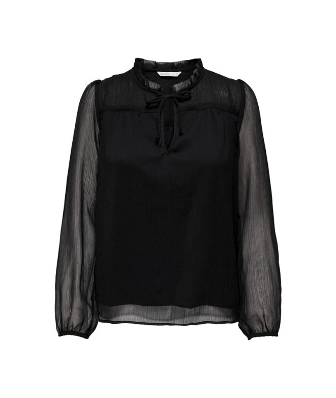 Blusa Only ditsy Preto Mulher