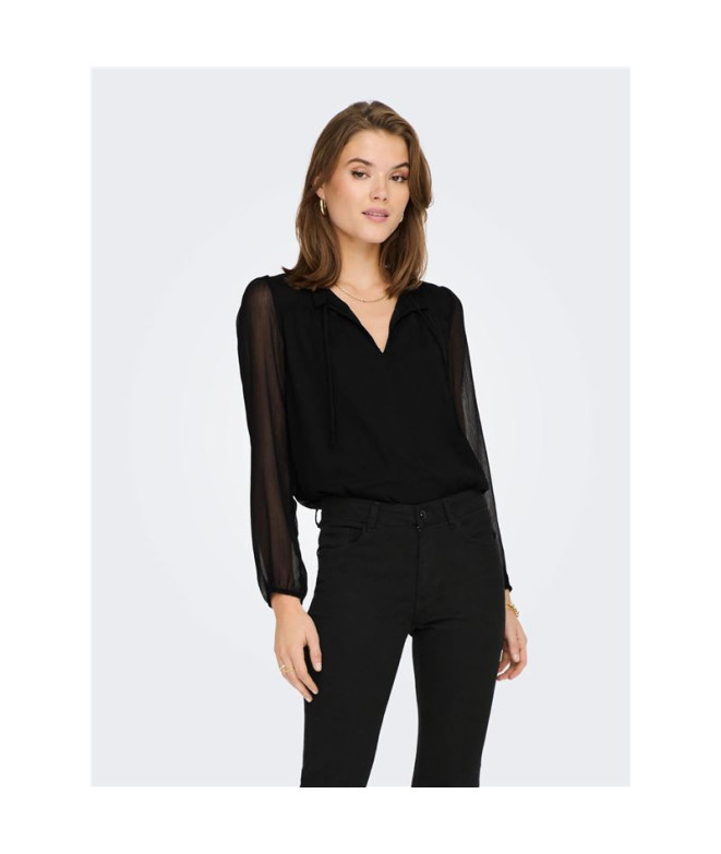 Blusa Only ditsy Blouse Black Mulher