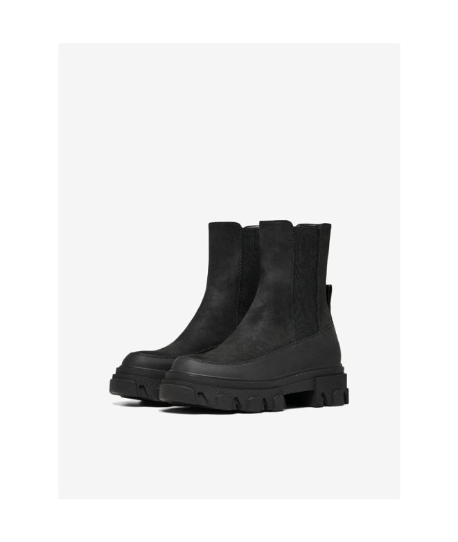 Botas Only tola-1 Nubuck Pu Chunky - Preto Mulher