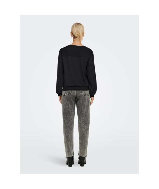 Blusa Only tiana Smock Black Mujer