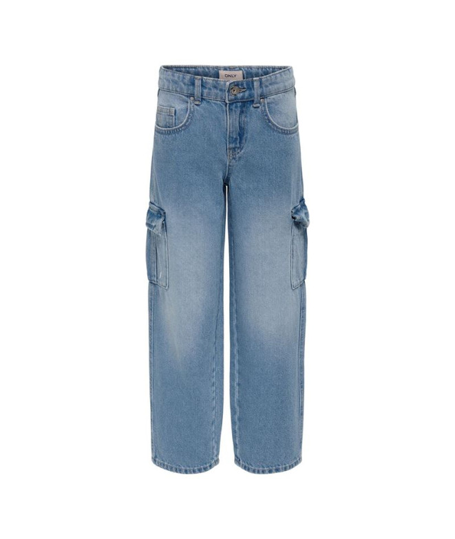 Vaqueros Only Kogharmony Wide Cargo Carrot Pim Light Blue Denim Mujer