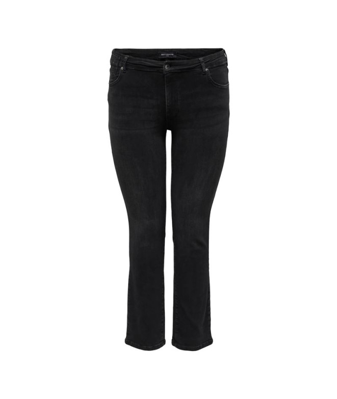 Jeans Only Caralicia Reg Strt Dot568 Washed Black Femme