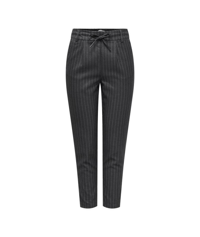 Pantalón Only poptrash-Naja Fine Stripe Dark Grey Melange Mujer