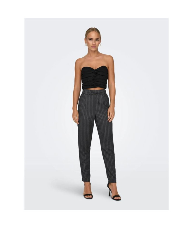 Pantalon Only poptrash-Naja Fine Stripe Gris...