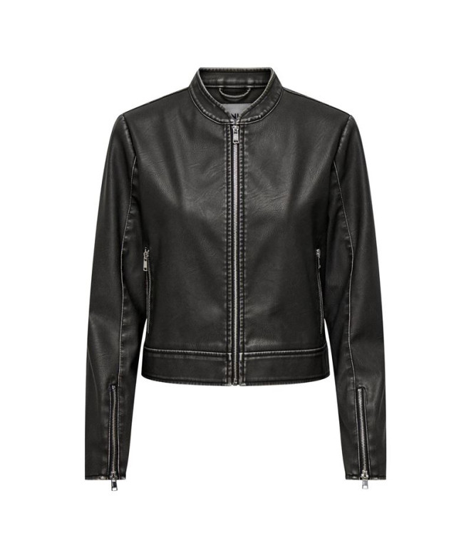 Casaco Only mindy Faux Leather Preto Mulher