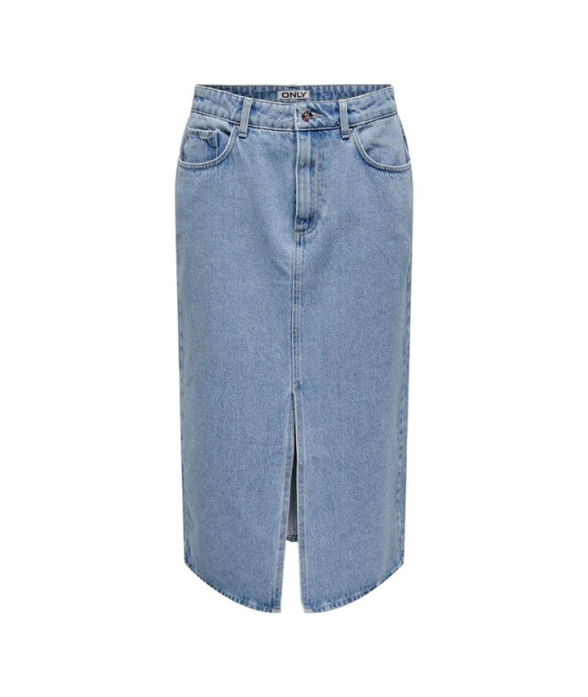 Jupe Only bianca Midi Rea Light Blue Denim Femme