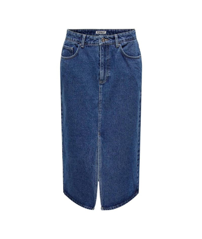 Jupe Only bianca Midi Rea Medium Blue Denim Femme