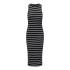 Vestido Only Onlbelfast Stripe S/L Mididress Jrs Noos Preto