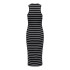 Vestido Only Onlbelfast Stripe S/L Mididress Jrs Noos Preto