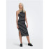 Vestido Only Onlbelfast Stripe S/L Mididress Jrs Noos Preto