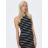 Vestido Only Onlbelfast Stripe S/L Mididress Jrs Noos Preto