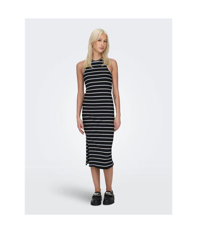 Vestido Only Onlbelfast Stripe S/L Mididress...
