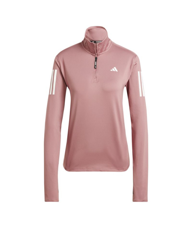 Moletom Running adidas Mulher de Own The Run Half-Zip Rosa