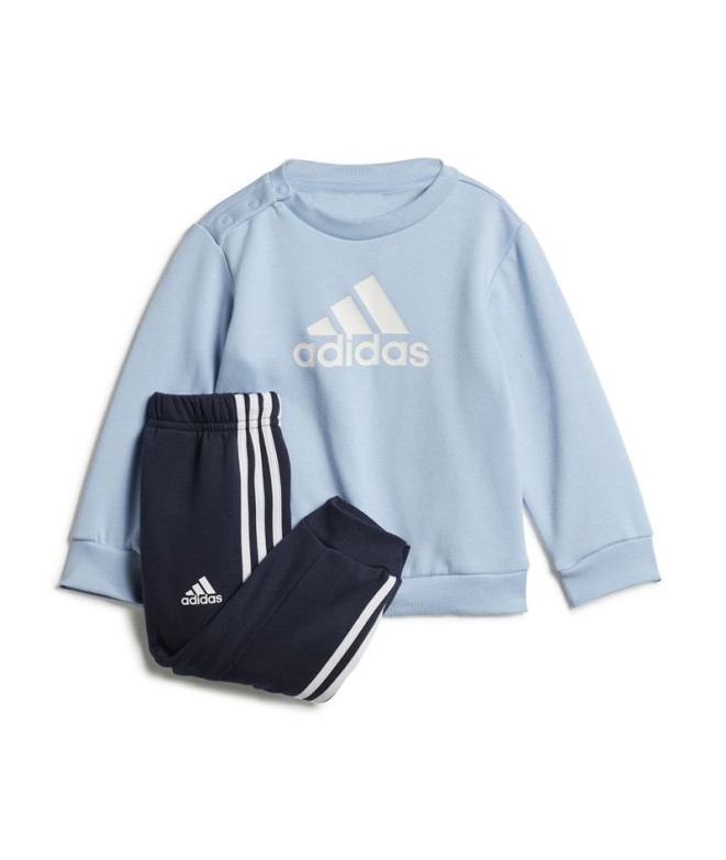 Conjunto adidas Badge Of Sport Logo Jogger Infantil Azul/Blanco