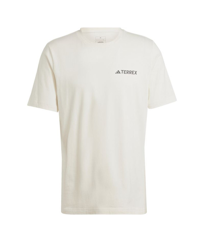 Camiseta Montanha adidas Homem de Terrex Back Graphic Branco