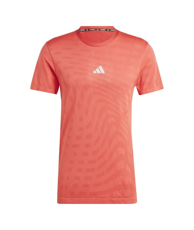 Camiseta Fitness adidas Homem de Gym+ Training Seamless Vermelho