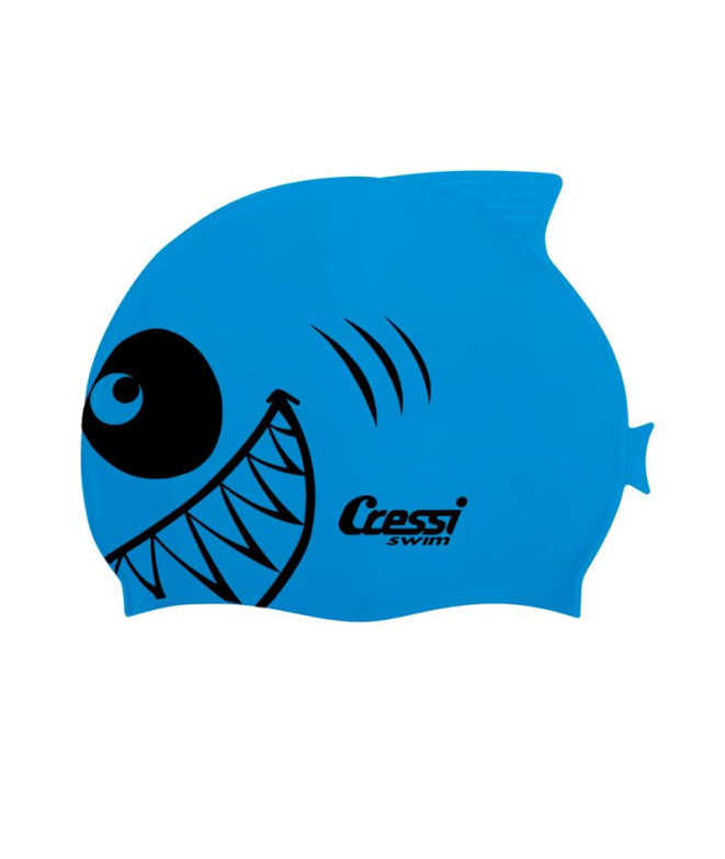 Bonnet natation de Cressi Silicone Shark Bleu Enfant