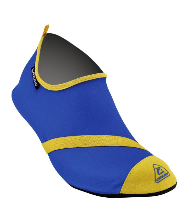 Chaussettes natation de Cressi Aqua Bleu royal-Jaune