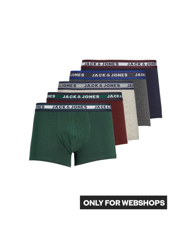 Cueca Pack Homem Jack & Jones Jacoliver 5 Melange cinzento-escuro