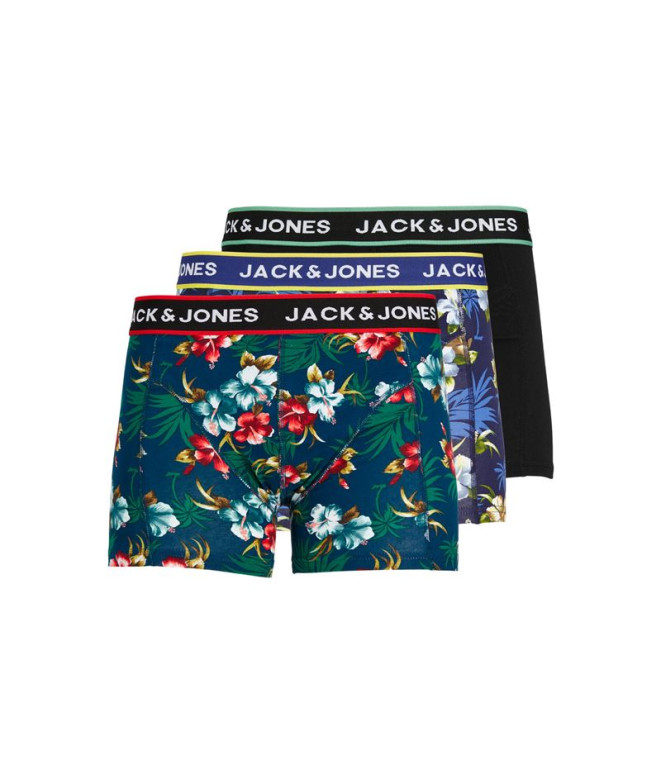 Caleçon Pack Jack & Jones Jacflower 3 . Homme Noir